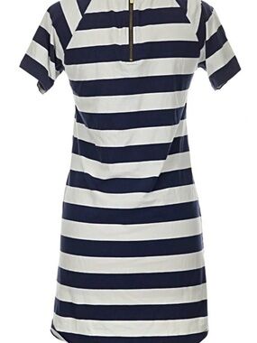 Michael Kors Blue & White striped dress, crew neckline short sleeve short sleeve